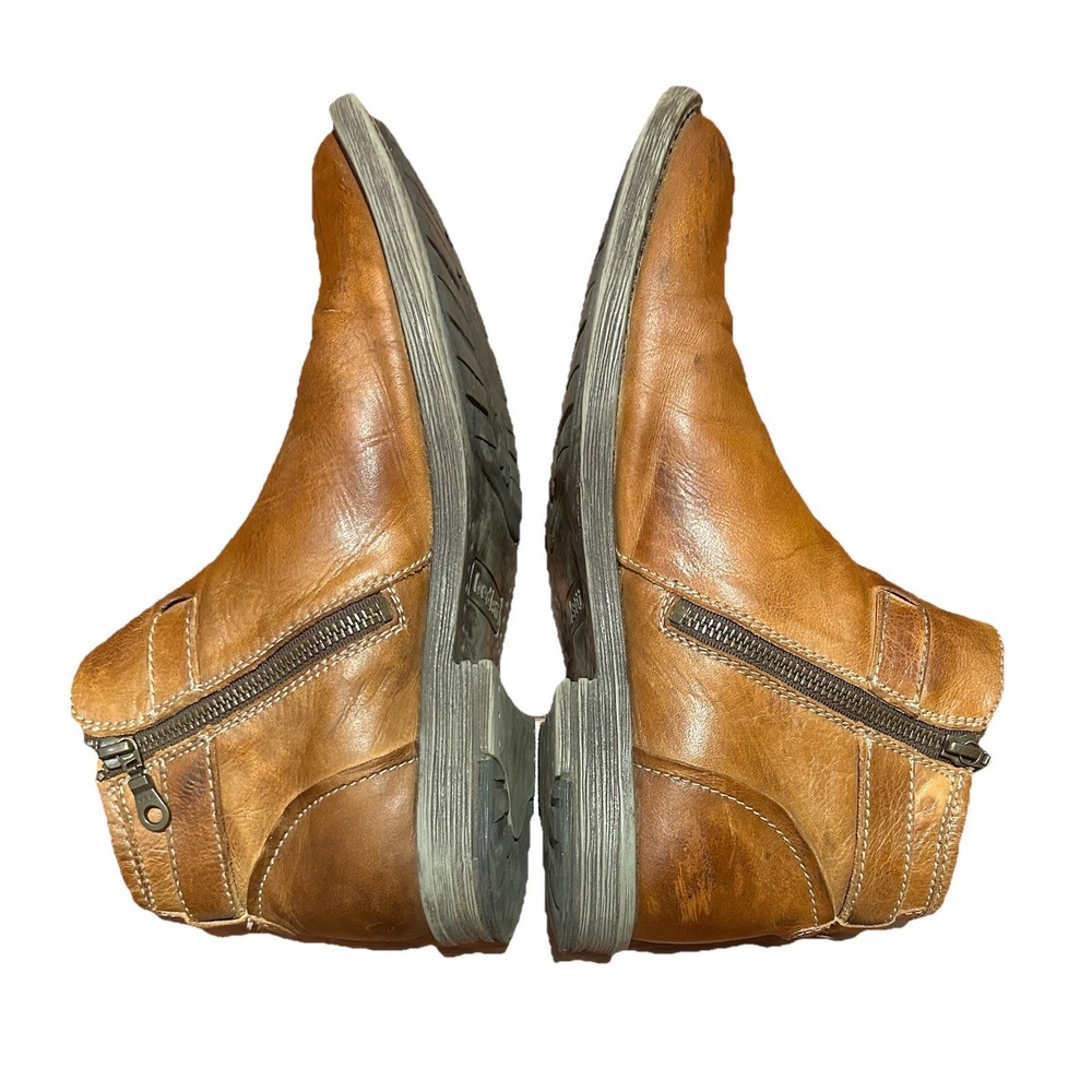 Bed Stu Mens Johnston Rustic Ankle Boots Size 10.5 Brown Tan Buckle USA Patina - Picture 6 of 12